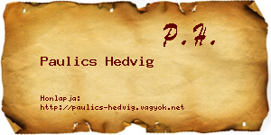Paulics Hedvig névjegykártya